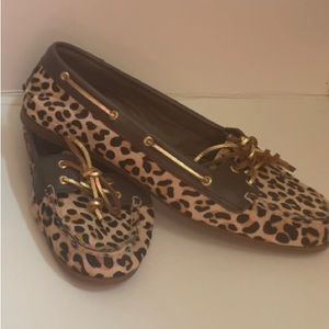 Sperry Audrey leopard piney shoe sz 9.5